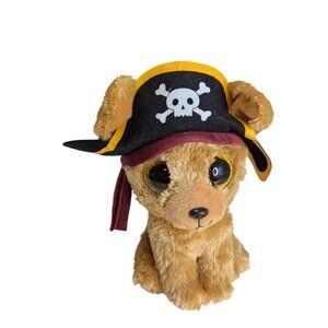 Ty Beanie Boo Pirate Bear Plush 8" With Skull Hat & Glittery Eyes Stuffed Animal